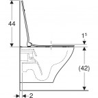 Ifö Spira Modern Rimfree pods 355 x 520 mm ar SC vāku, Balts/IföClean 2