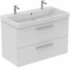 I.Life.B izlietne ar pārplūdi un 2 maisītāja caurumiem 102 cm, Balta 6