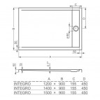 INTEGRO-1200 dušas paliktnis 120x90x5 cm 3