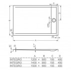 INTEGRO-1500 душевой поддон 150x90x5 см 3