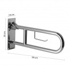 Gedy Snug paceļams invalīdu rokturis 600 mm, Hroms 2