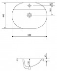 Раковина SIERA 60x44 см с отверстием 2