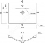 Раковина AMAO 60x45 см с отверстием 3