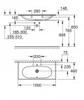 Izlietne Essence, 1000x460 mm, balta PG 2