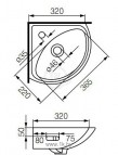 TETA yгловая раковина 32 cm 2
