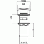 Izlietnes izplūde 68x68 mm 2