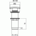 Донный клапан 68x68 mm 2