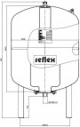 Izplešanās tvertne ūdensvadam Refix DE 100L, 10bar/70°C 3