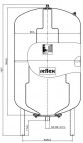 Izplešanās tvertne ūdensvadam Refix DE 300L, 10bar/70°C 3