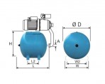 Izplešanās tvertne ūdensvadam Refix HW 25L, 10bar/70°C (horizontāls) 2