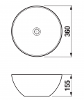 Jika Astra Round izlietne uz virsmas Ø36 cm, Balta  2