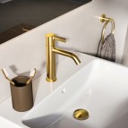 Joy Grande izlietnes maisītājs bez pop-up, Brushed Gold 7