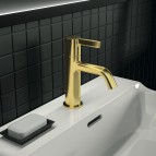 Cмеситель для раковины Joy донным клапаном, Brushed Gold 4