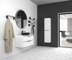 KAME Amber augstais skapis, 160 cm, Matt white/Black oak 4