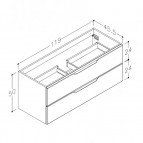 KAME Amber Izlietnes skapis, 120 cm, Matt white/Grey oak 5