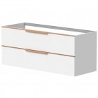 KAME Amber Izlietnes skapis, 120 cm, Matt white/Solid oak