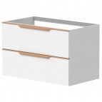 KAME Amber Izlietnes skapis, 80 cm, Matt white/Solid oak