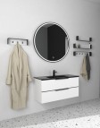 KAME Amber Izlietnes skapis, 80 cm, Matt white/Black oak 5