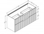 KAME Big Izlietnes skapis, 120 cm, Balts matēts 4