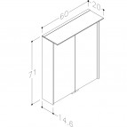 KAME LOFT Vannas istabas spoguļskapītis 60 cm ar LED, Krāsu izvēle 2