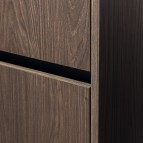 KAME City augstais skapis, 160 x 35 cm, Brown oak/Black profiles 5