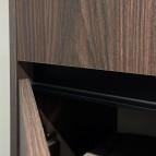 KAME City augstais skapis, 160 x 35 cm, Brown oak/Black profiles 6