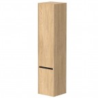 KAME City augstais skapis, 160 x 35 cm, Light oak/Black profiles
