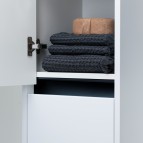 KAME City augstais skapis, 160 x 35 cm, Matt white/Black profiles 2
