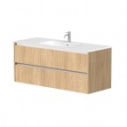 KAME City Izlietnes skapis, 120 cm, Light oak/White profiles 2