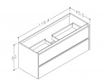 KAME City Izlietnes skapis, 120 cm, Matt white/White profiles 3