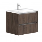 KAME City Izlietnes skapis, 60 cm, Brown oak/Aluminum profiles
