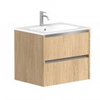 KAME City Izlietnes skapis, 60 cm, Light oak/Aluminum profiles