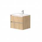 KAME City Izlietnes skapis, 60 cm, Light oak/White profiles 3