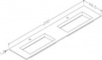 KAME Corian dubultā izlietne, ar krāna caurumu, 200 cm, matēta balta 2