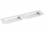KAME Corian dubultā izlietne, ar krāna caurumu, 200 cm, matēta balta