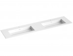 KAME Corian dubultā izlietne, ar krāna caurumu, 200 cm, matēta balta 
