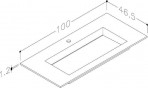KAME Corian izlietne, ar krāna caurumu, 100 cm, matēta balta 2