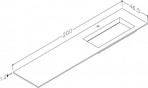 KAME Corian izlietne, ar krāna caurumu, 200 cm, matēta balta 2