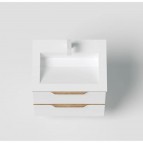 KAME Amber Izlietnes skapis, 60 cm, Matt white/Solid oak 3