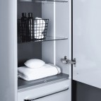 KAME Soft Augstais skapis, 160 x 35 cm, Glossy white 4