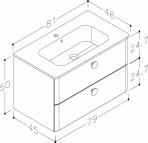 Kame izlietnes skapis ar izlietni 80 cm 2