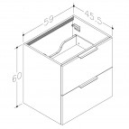 KAME Liris izlietnes skapis 60 cm, Matt White 3