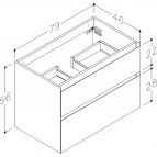 KAME Loft izlietnes skapis 80 cm, Krāsu izvēle 11