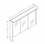 KAME Loft spoguļskapītis ar LED apgaismojumu 120 cm, Matt white 4