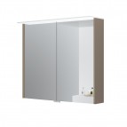 KAME Loft spoguļskapītis ar LED apgaismojumu 80 cm, Cocoa brown