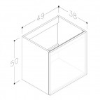 KAME Duet Izlietnes skapis, 50 cm, Glossy white 3