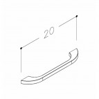 KAME mēbeļu rokturis 20 cm, Chrome 3