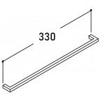 KAME mēbeļu rokturis 33 cm, Inox 3