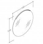 KAME MOON spogulis ar LED 100 cm, Black 6