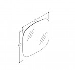 KAME STONE spogulis LED+anti-fog 80 cm 2